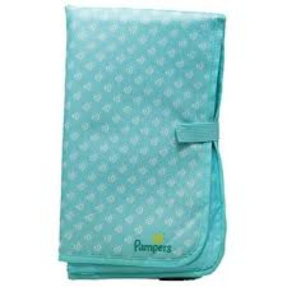 PAMPERS Portable Diaper Changing Mat Mint Green Cushioned Reusable 22"x13" NEW - Picture 11 of 12